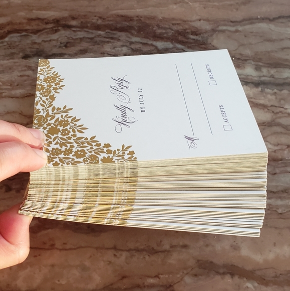 54 Eggplant/Purple Floral Garden Foil- Pressed RSVP Cards By July 12 from Minted - Picture 2 of 4